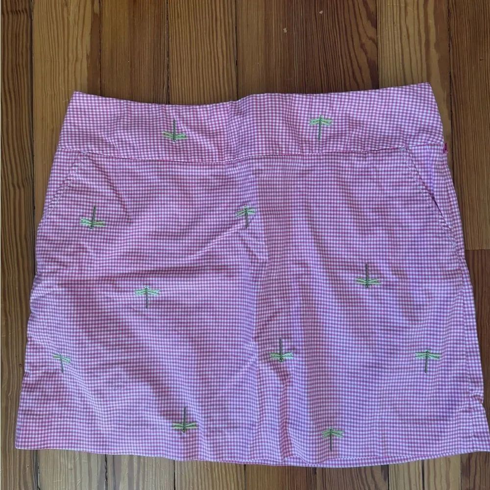 J. Crew Pink Gingham Dragonfly Mini Skirt